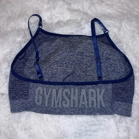 Gymshark Bra Blue With Spellout No size best for Extra small or small - Picture 2 of 4